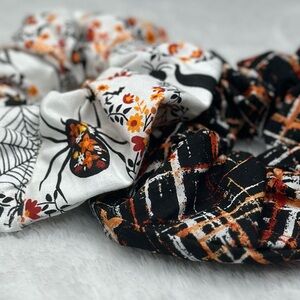 Floral and Plaid Hair Scrunchies